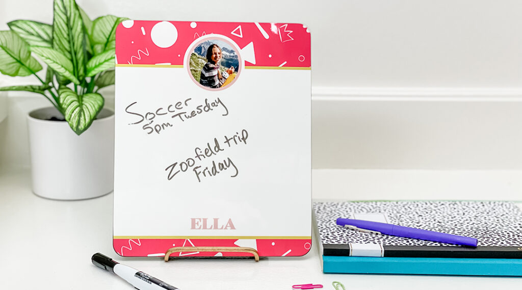 A personalized dry erase board is the perfect back to school sublimation present.